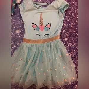 Toddler short sleeve tutu unicorn dress